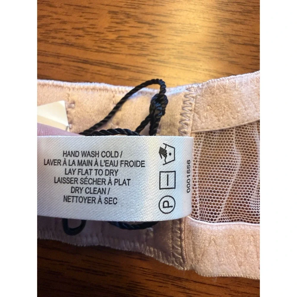 Fleur du Mal Lily Embroidered Underwire Bra Sz 34G Pink Lavender Tulle Satin NWT